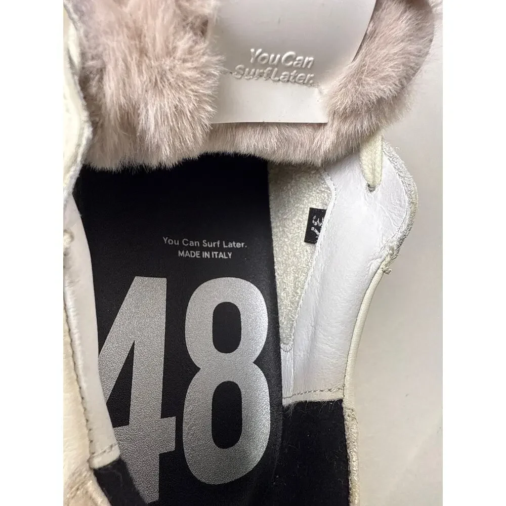 P448 Jack Turtle Sneakers Casual Womens EU37 M US 6.5-7 Leather Faux Fur Lace Up - Picture 9 of 14